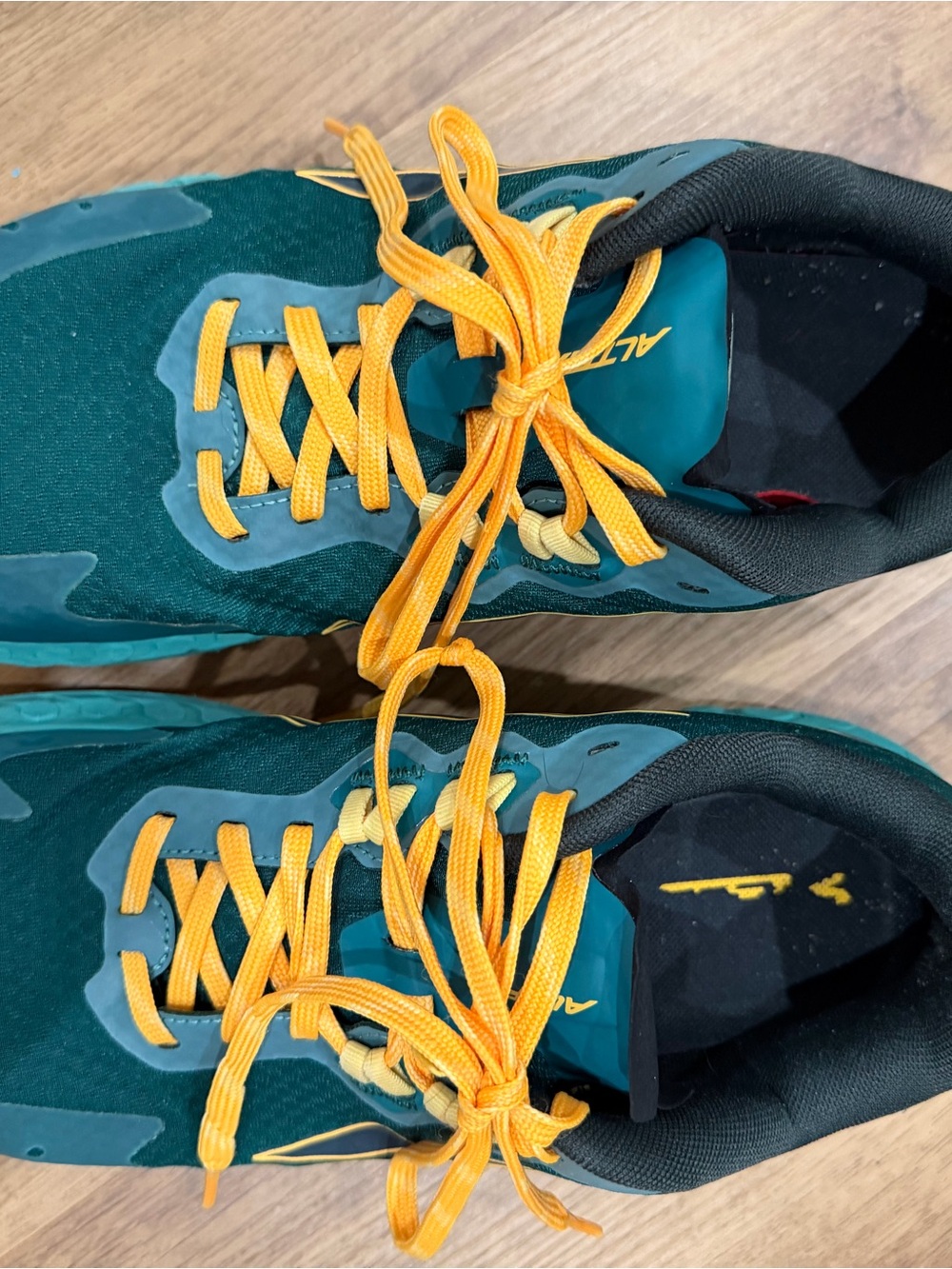 Altra Men's Teal Athletic Shoes with Yellow Laces - Picture 4 of 10